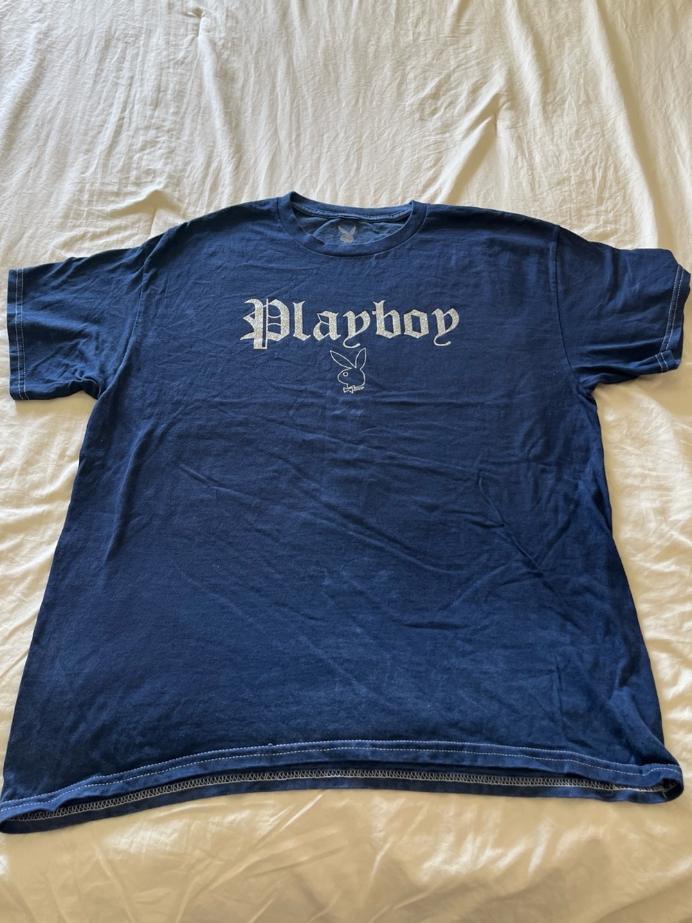 PLAYBOY Navy Tee with White Logo